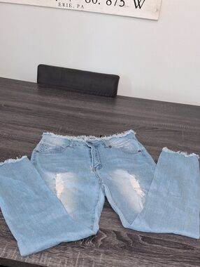 VIP /Light Blue High-Rise Distressed Skinny Jeans / Juniors Sz 7/8